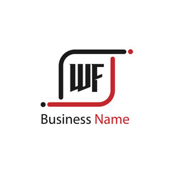 Initial Letter WF Logo Template Design