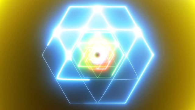 Laser abstracts futuristic Background, Neon lights vintage geometric shapes loop. 80s background seamless loop. virtual reality background. abstract lights backdrop. futuristic technology concept 4k. 