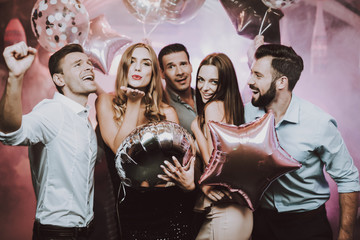 Young People. Came to Club. Dance. Fun. Balloons.