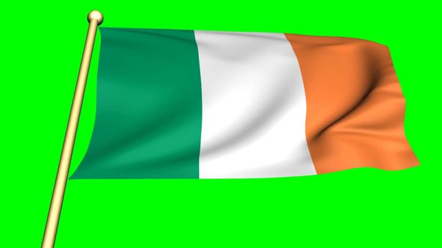 flag of ireland on green screen