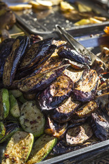 Vegetables grilled eggplant and zucchini. 