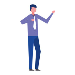 businessman elegant with hand up