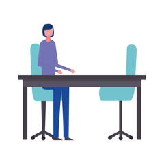 Fototapeta premium young woman in workplace avatar character