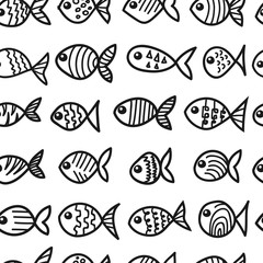 Fishes seamless pattern background