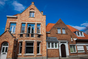 Traditional architecture of the historical Bruges town center