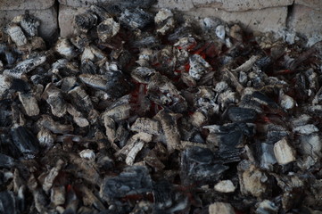 Coals in the grill