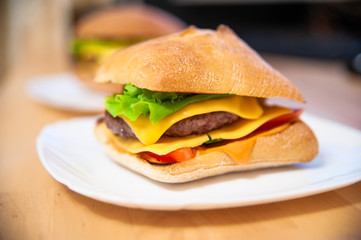 homemade juicy burger