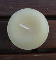 off white brown candle