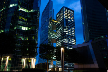 Fototapeta na wymiar modern Business Center in the night lights
