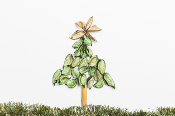Christmas tree made with plant material