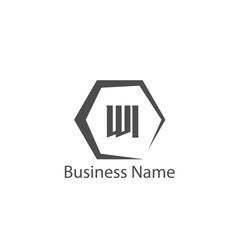 Initial Letter WI Logo Template Design