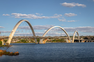 Fototapeta na wymiar JK Bridge and Paranoa Lake - Brasilia, Distrito Federal, Brazil