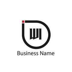 Initial Letter WI Logo Template Design