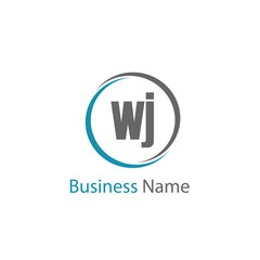 Initial Letter WJ Logo Template Design