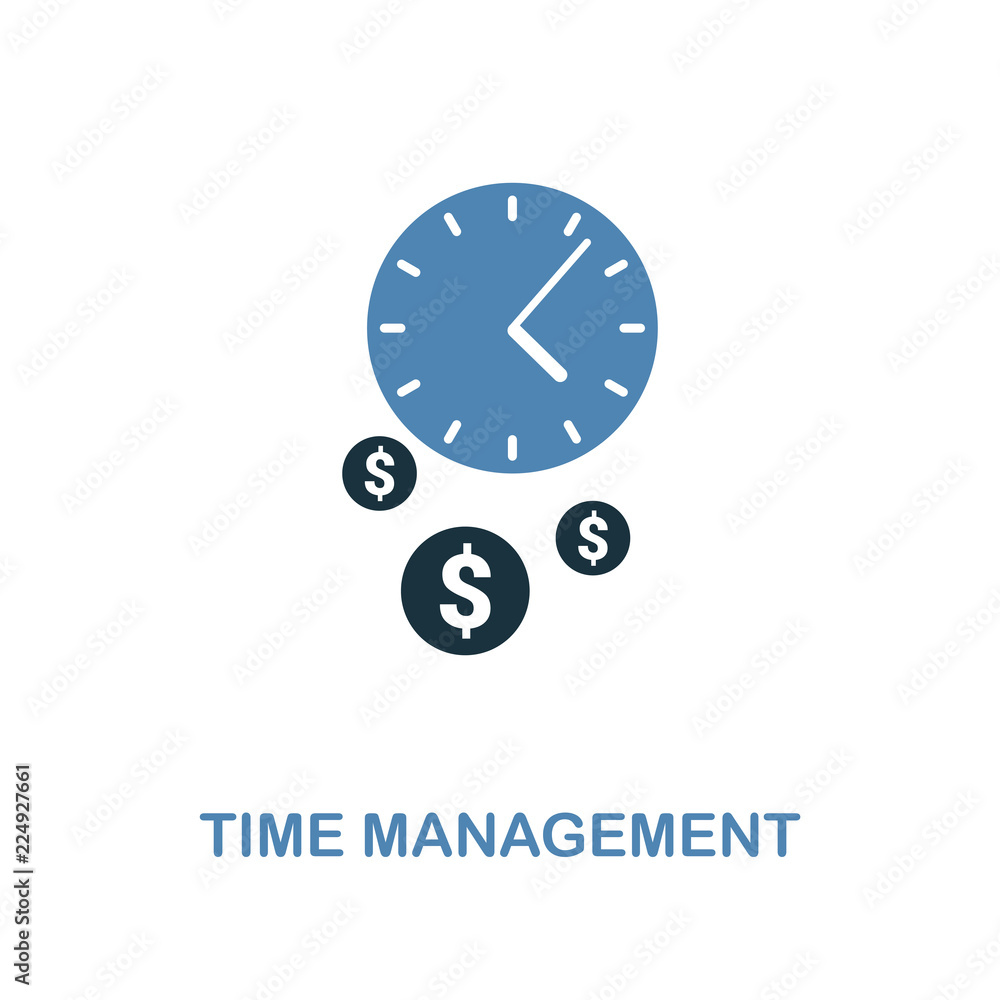 Poster time management icon in two colors. creative design from online marketing icon collection. ui and ux