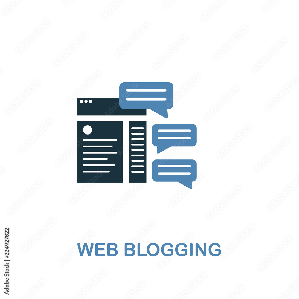 Poster web blogging icon in two colors. creative design from online marketing icon collection. ui and ux. p