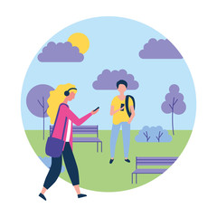 young woman with purse holding gift box