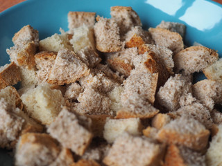 bread cubes food