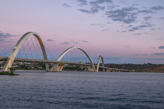 JK Bridge and Paranoa Lake at Sunset - Brasilia, Distrito Federal, Brazil
