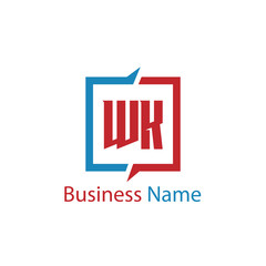 Fototapeta premium Initial Letter WK Logo Template Design