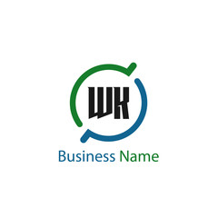 Initial Letter WK Logo Template Design