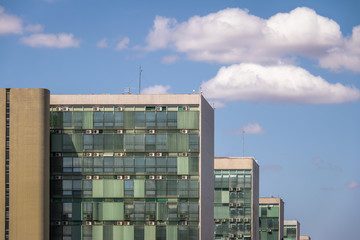Ministry buildings at Esplanade of the Ministeries (Esplanada dos Ministerios) - government departments offices - Brasilia, Distrito Federal, Brazil
