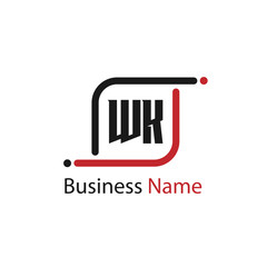 Initial Letter WK Logo Template Design