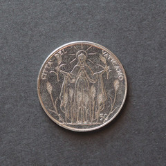50 liras coin from Vatican