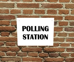Polling station label