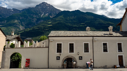 Aosta Italy with mountain
