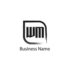 Initial Letter WM Logo Template Design