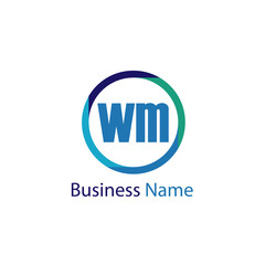 Initial Letter WM Logo Template Design