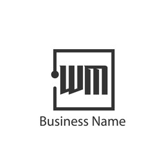 Initial Letter WM Logo Template Design