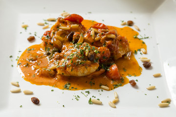 baccala and tomatoes roman plate