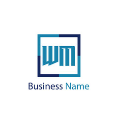 Initial Letter WM Logo Template Design