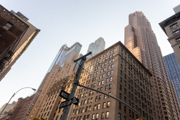 Fototapeta na wymiar Perspective of buildings in New York