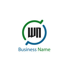 Initial Letter WN Logo Template Design