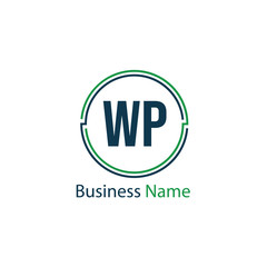 Initial Letter WP Logo Template Design
