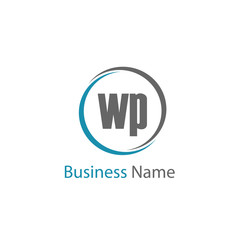 Initial Letter WP Logo Template Design