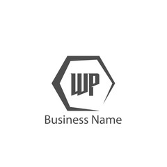 Initial Letter WP Logo Template Design