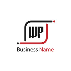 Initial Letter WP Logo Template Design