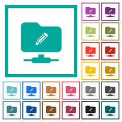 Fototapeta premium FTP edit flat color icons with quadrant frames