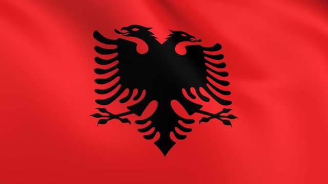 flag of  Albania waving animation