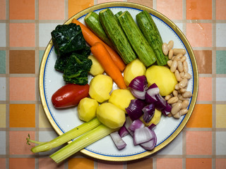 plate with vegetable