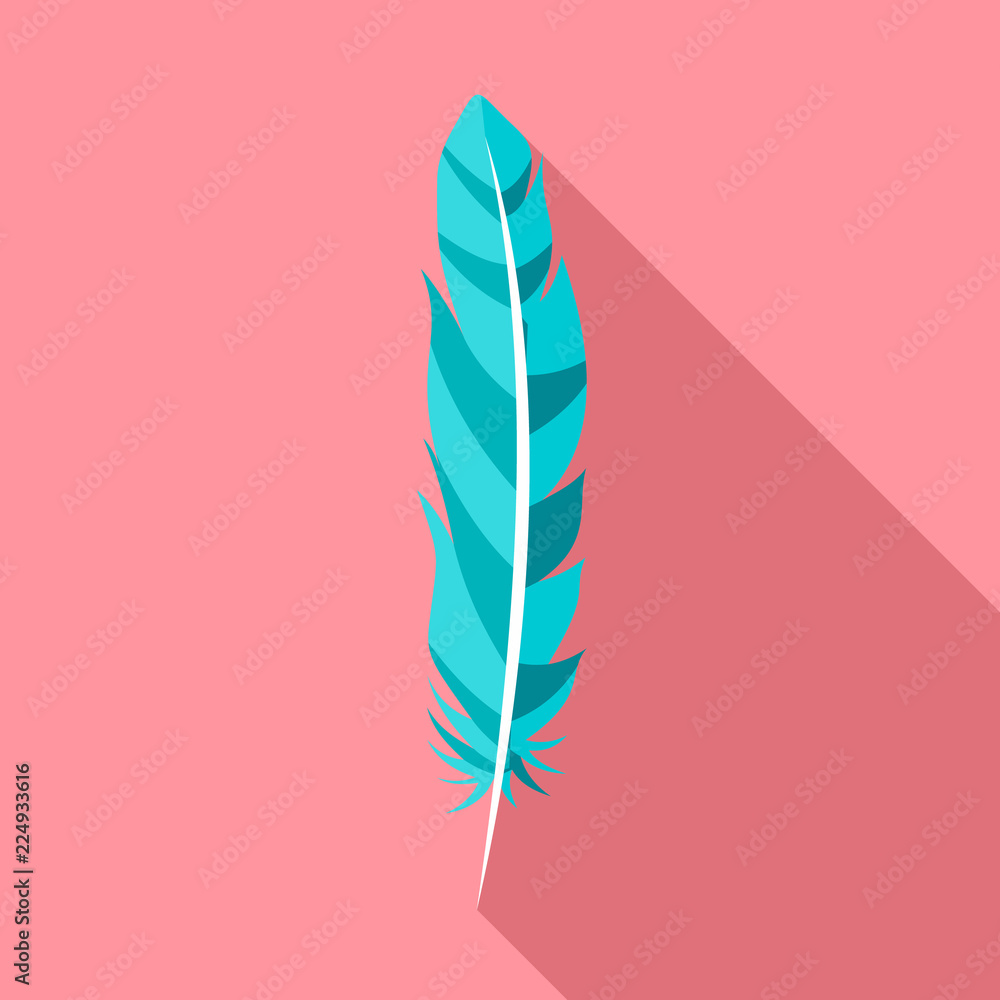 Poster floating feather icon. flat illustration of floating feather vector icon for web design