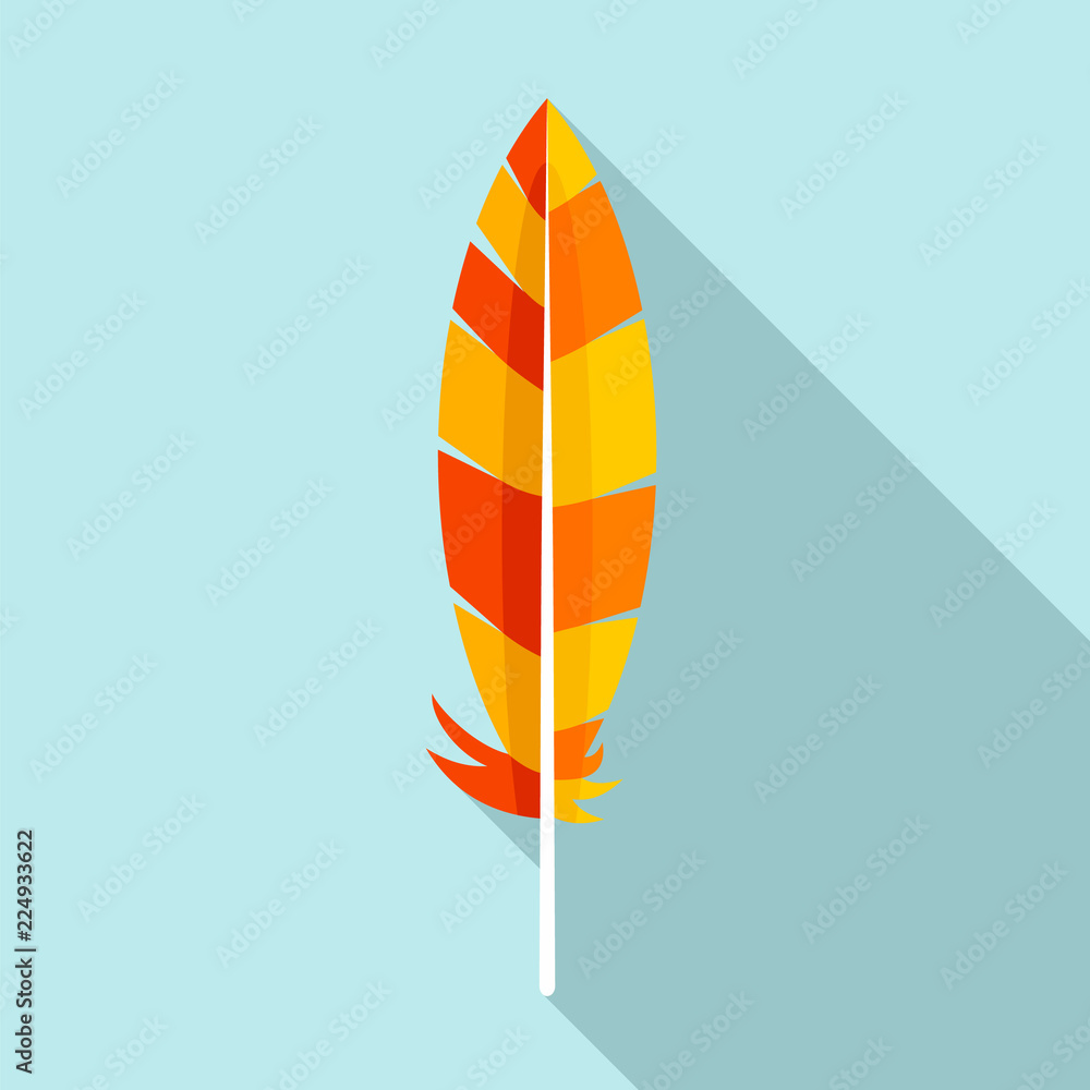 Poster indian feather icon. flat illustration of indian feather vector icon for web design