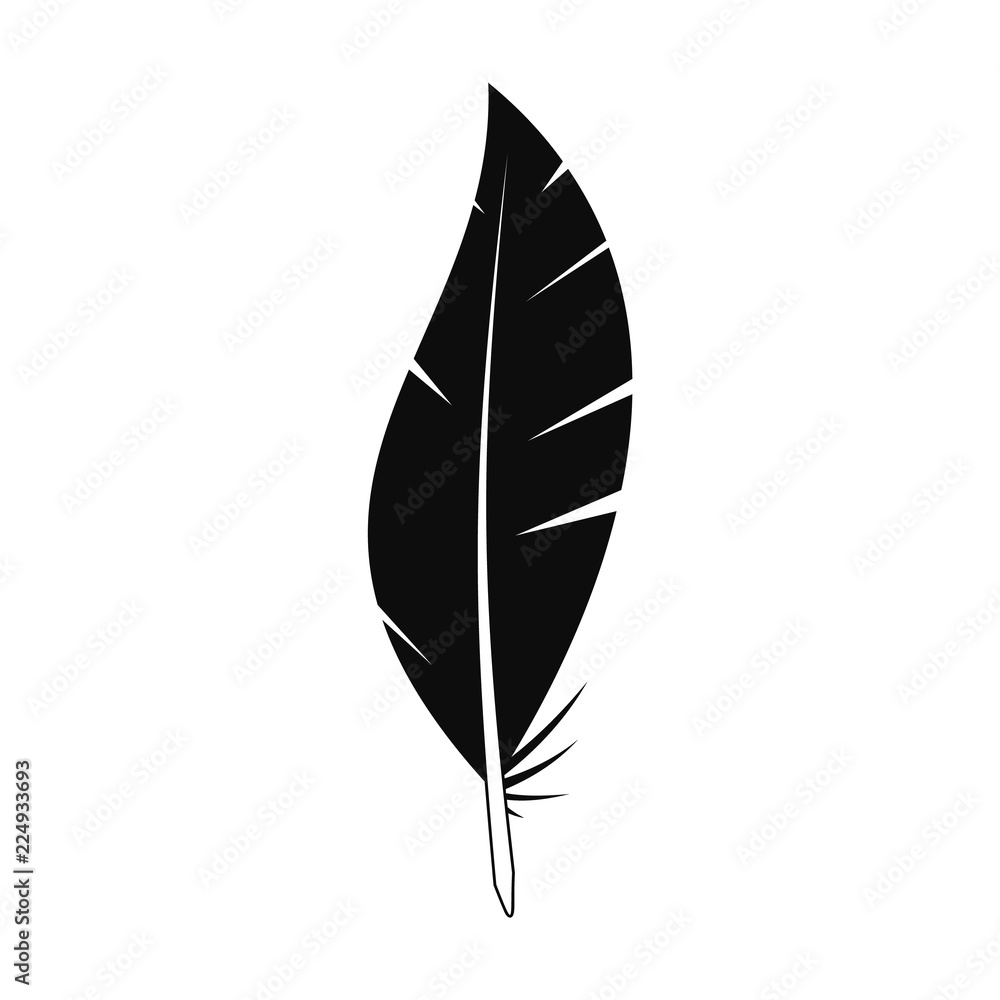 Poster abstract feather icon. simple illustration of abstract feather vector icon for web design isolated o