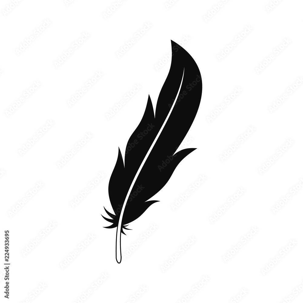 Aufkleber feather icon. simple illustration of feather vector icon for web design isolated on white background