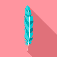 Floating feather icon. Flat illustration of floating feather vector icon for web design