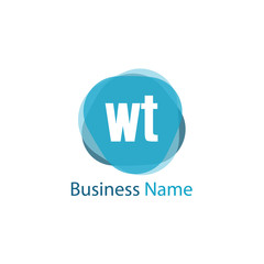 Initial Letter WT Logo Template Design